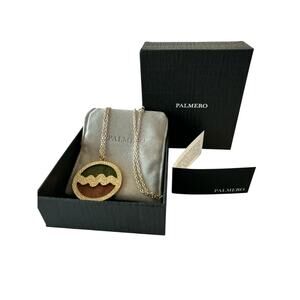 PALMERO Libi Necklace Olive & Brown Originally $200+ Retail Gift NEW